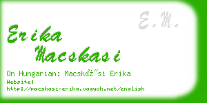 erika macskasi business card